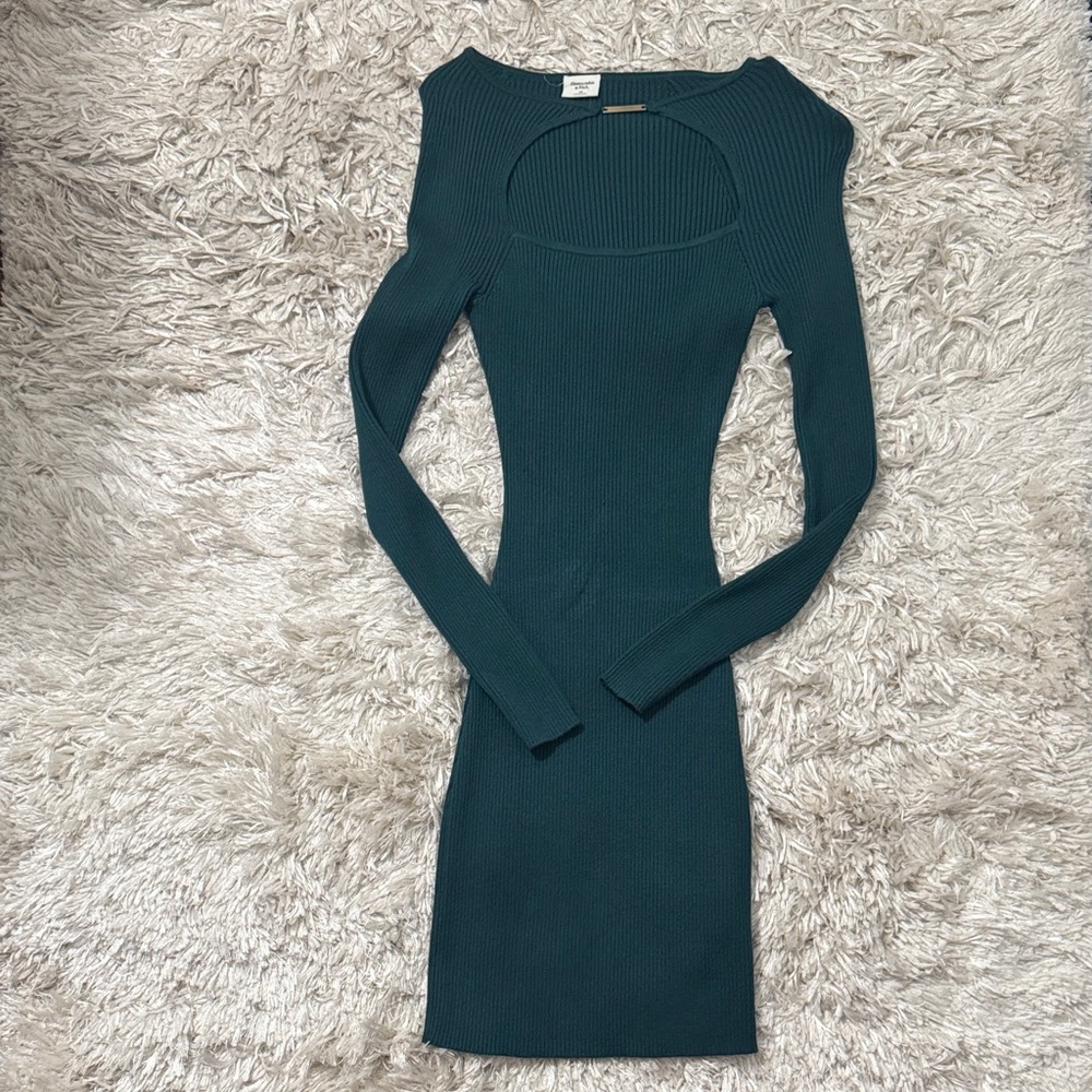 Teal A&F Ribbed Bodycon Dress (never worn)